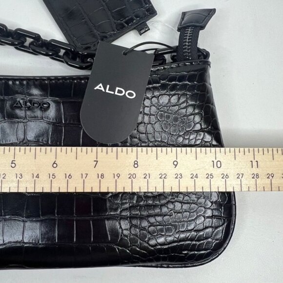 NWT ALDO Griregann Faux Leather Small Shoulder Purse Chain Strap Card Holder SET - Picture 4 of 15